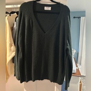 Old Navy Women's Deep Green V-Neck Sweater
